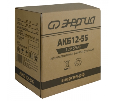 Аккумулятор для ИБП Энергия АКБ 12-55 (тип AGM)