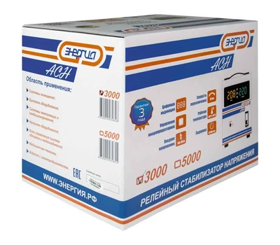 Однофазный стабилизатор напряжения Энергия АСН 3000