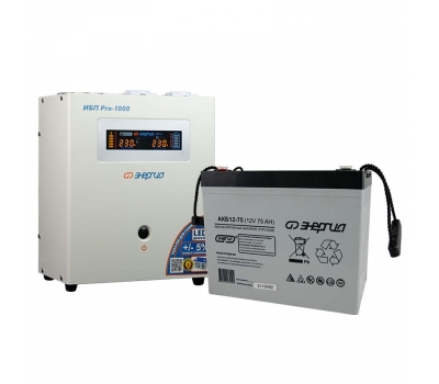 Комплект ИБП Инвертор Энергия ИБП Pro 1000 + Аккумулятор 75 АЧ