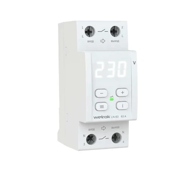 Реле напряжения с разрывом фазы и нуля Welrok LN-63