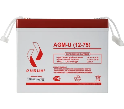 Аккумуляторная батарея Рубин AGM-U 12-75 Ач